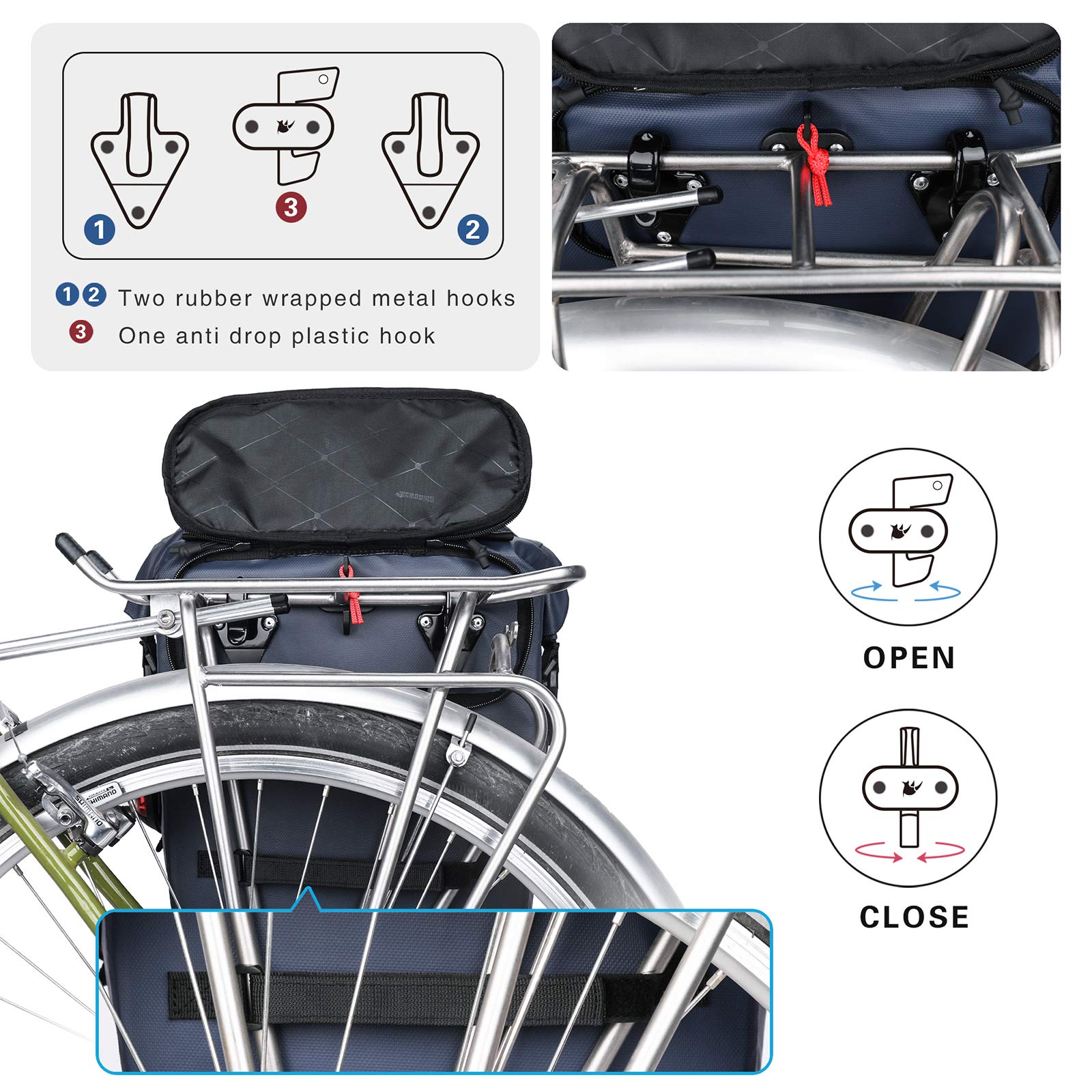 Rhinowalk 20L Bike Pannier Bag – Waterproof Laptop Backpack & Rack Bag