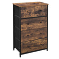 SONGMICS 5-Drawer Fabric Storage Dresser – Rustic Brown and Black