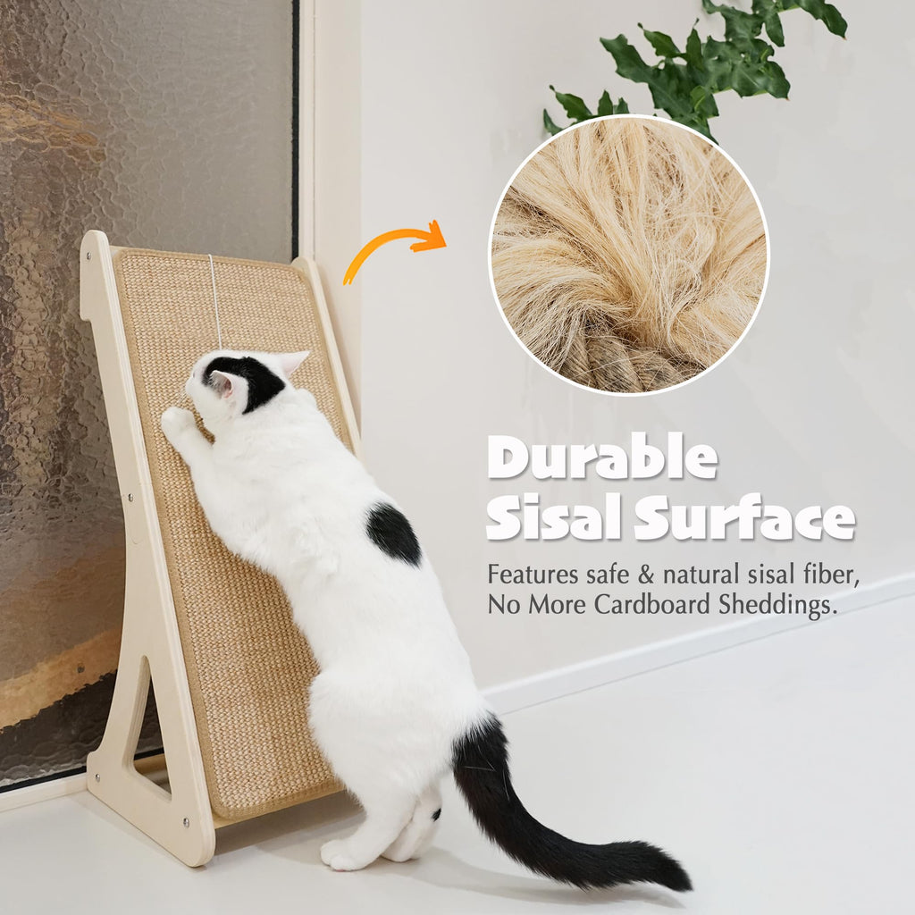 PETKARAY L-Shape Sisal Cat Scratcher Ramp | 27" Wall Furniture Protector