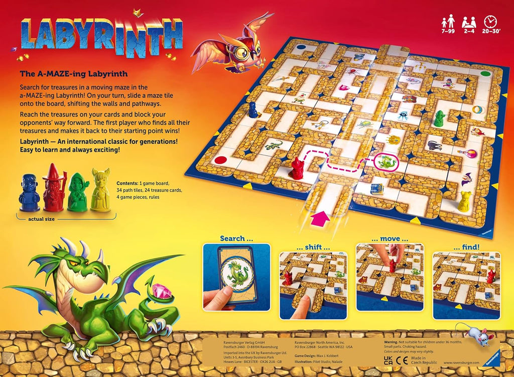 Ravensburger Labyrinth Family Board Game - Strategy Maze Puzzle for Kids