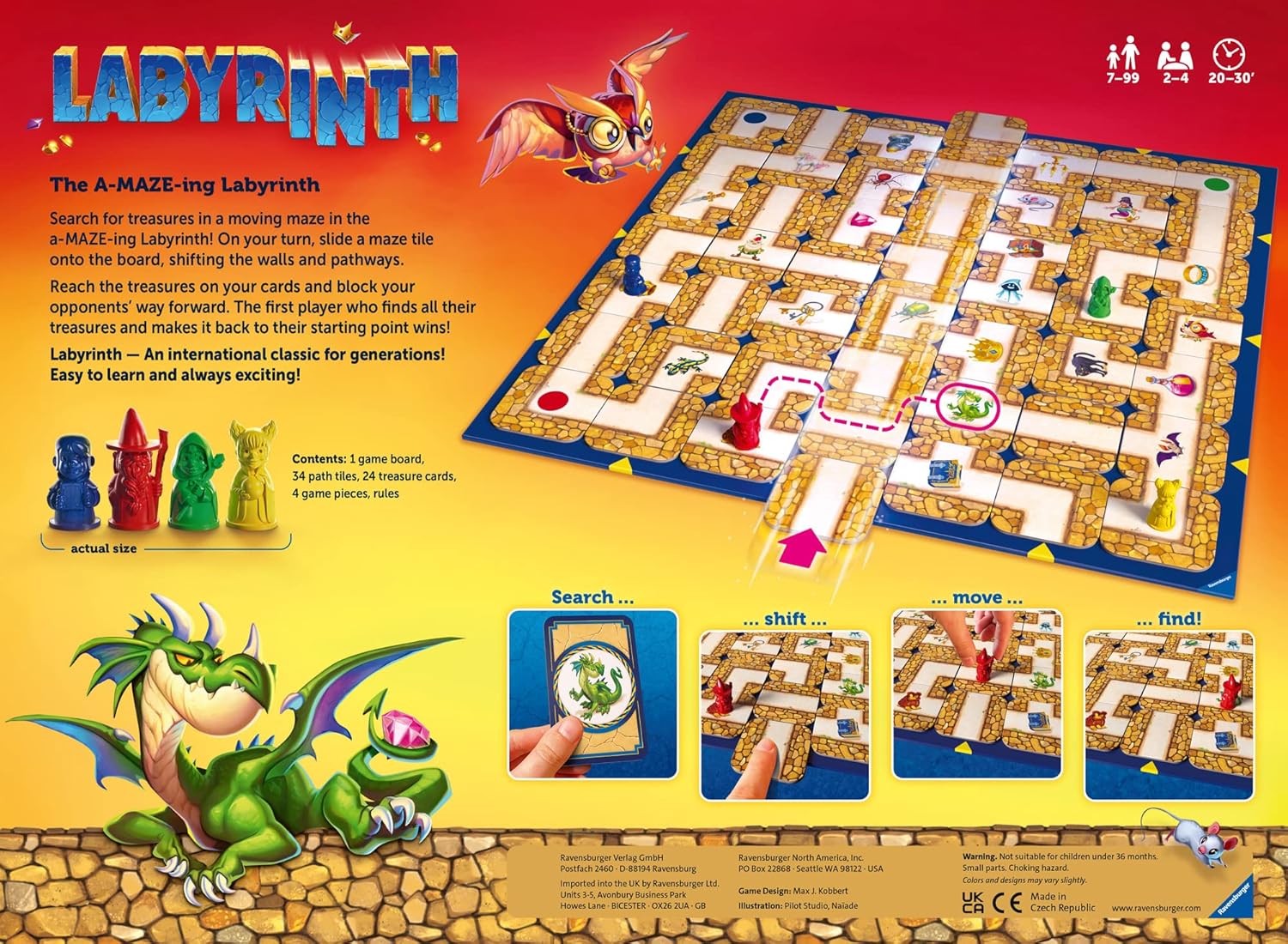 Ravensburger Labyrinth Family Board Game - Strategy Maze Puzzle for Kids
