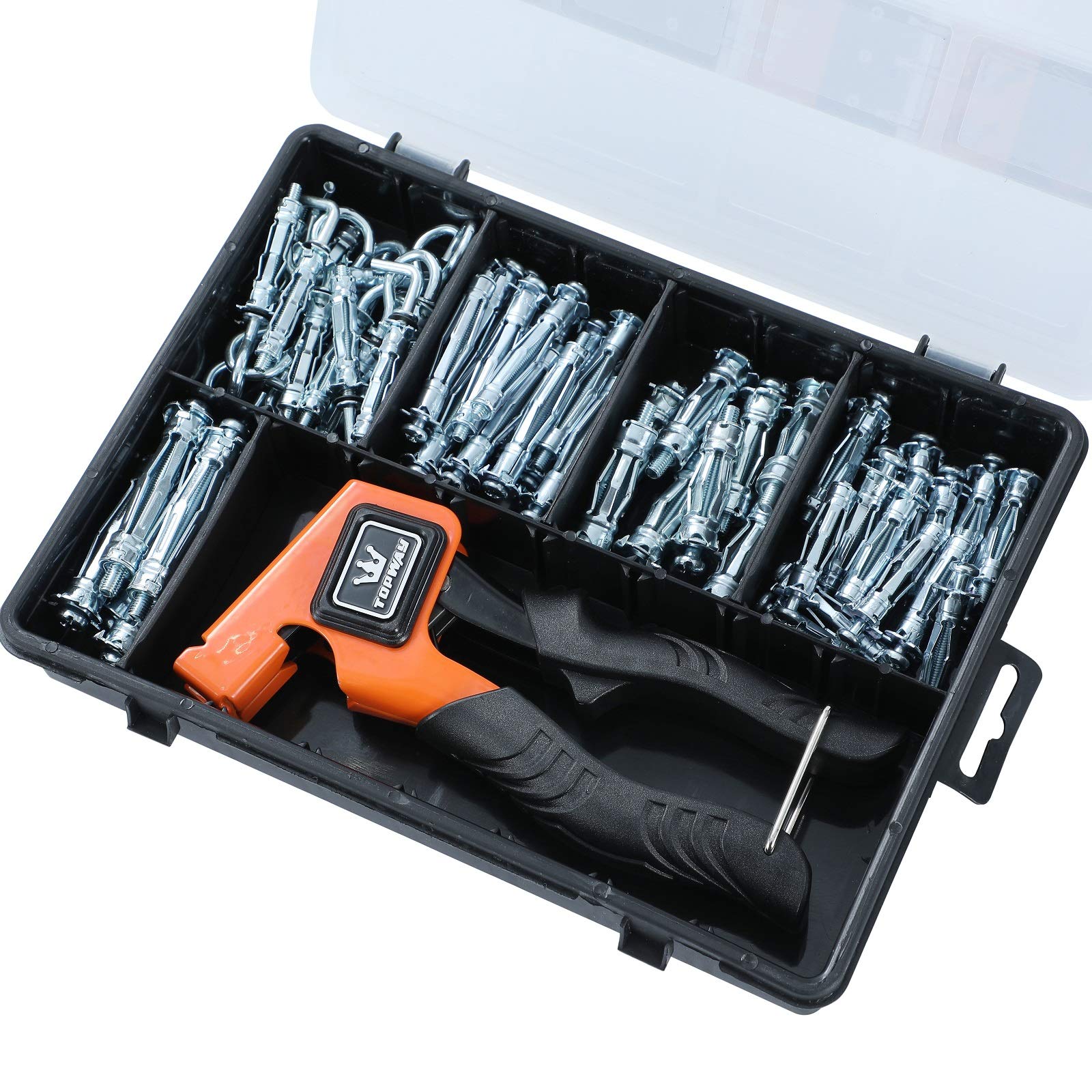 TOPWAY Wall Anchor Setting Tool Kit | 63-Piece Zinc Plated Molly Bolt Set