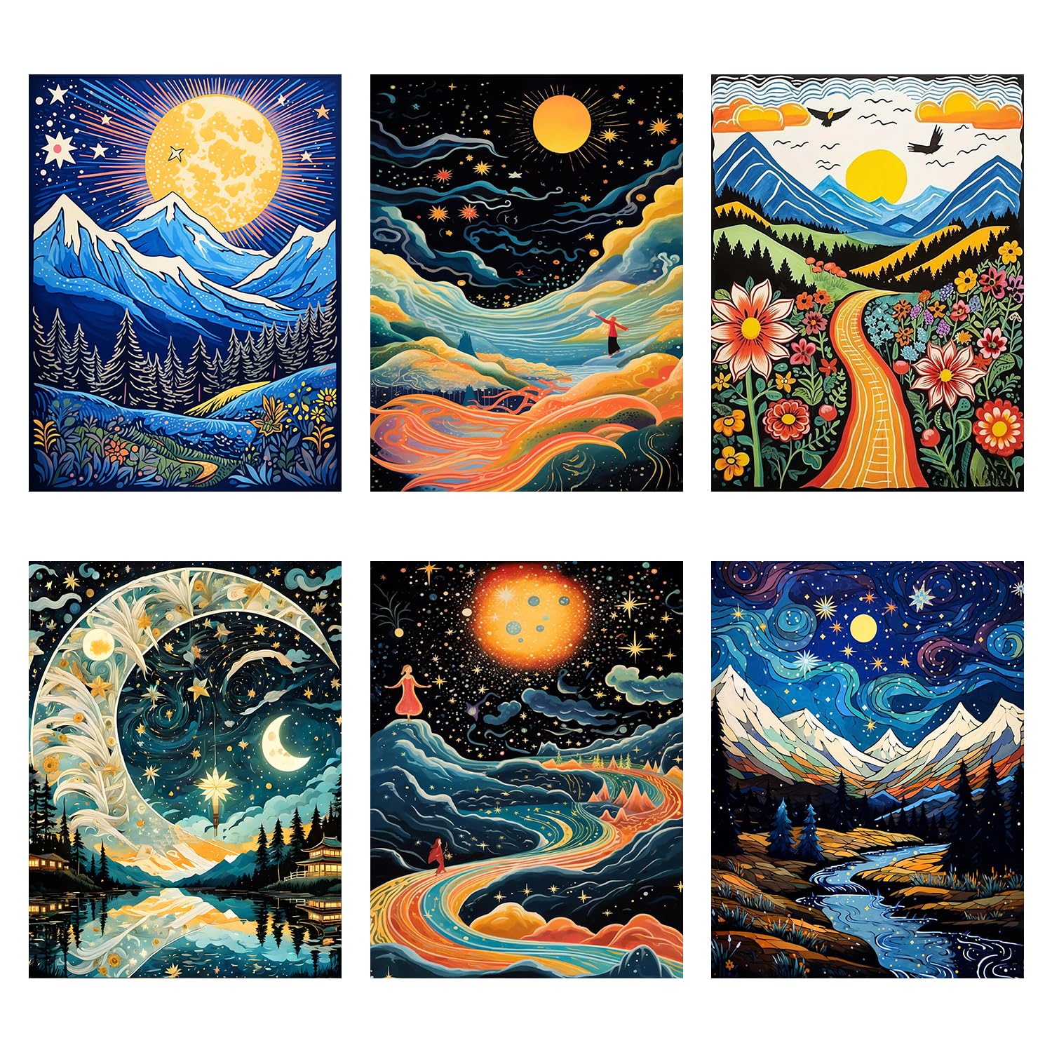 Jolof Store 6 Pack Landscape Diamond Painting Kits | 5D Full Drill DIY Art