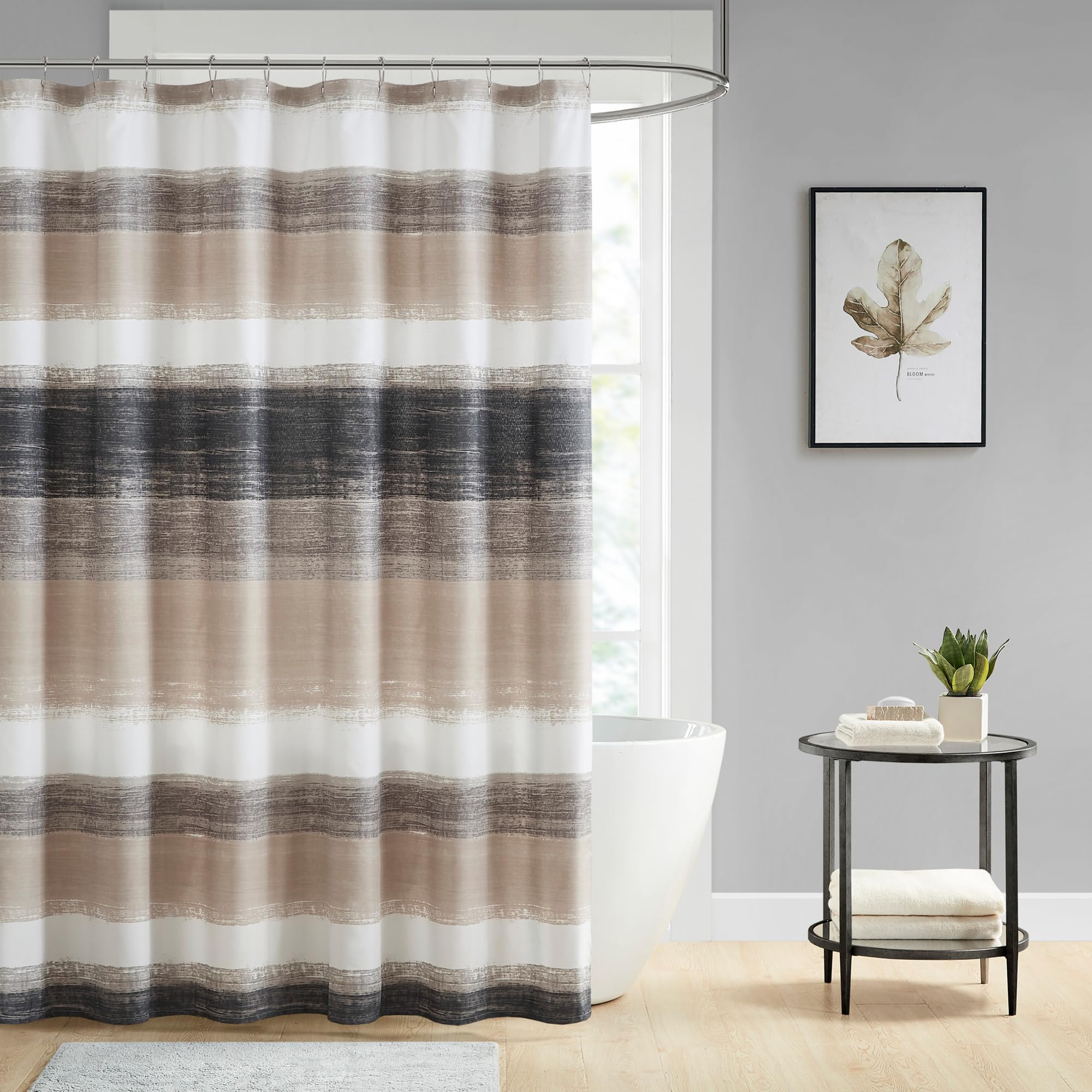 Madison Park Saben Shower Curtain | Watercolor Microfiber, 72x72