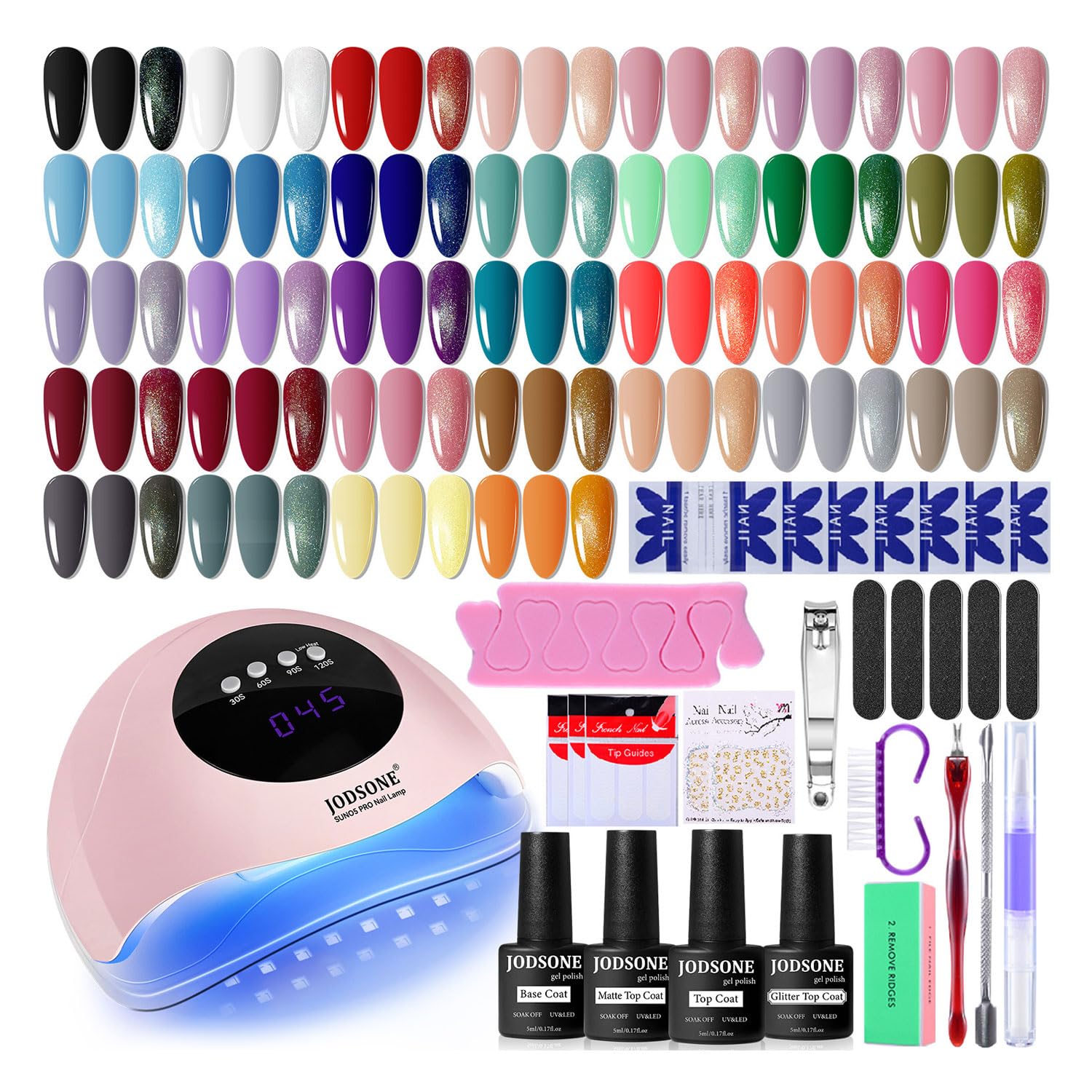 JODSONE Gel Nail Polish Kit with 32 Colors and UV Light Manicure Set