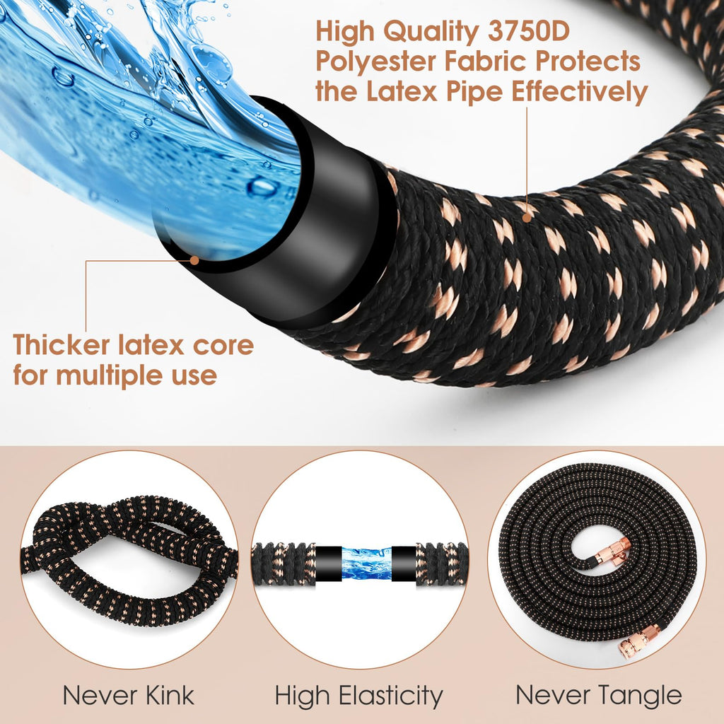 100ft Expandable Garden Hose | 10-Mode Spray & Brass Fittings