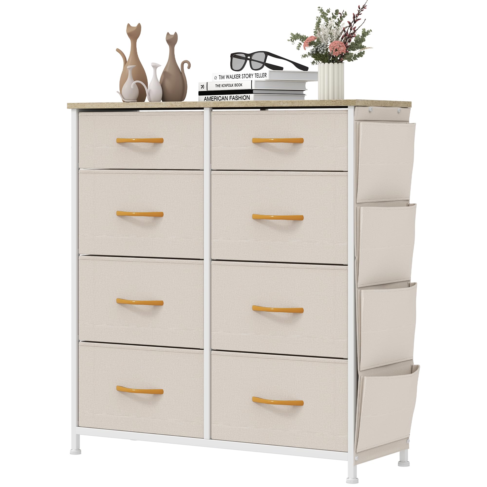 YITAHOME 8-Drawer Fabric Chest of Drawers | Steel Frame Storage Dresser