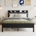 BORPHOM King Bed Frame | Heavy Duty Metal Platform with Storage Headboard