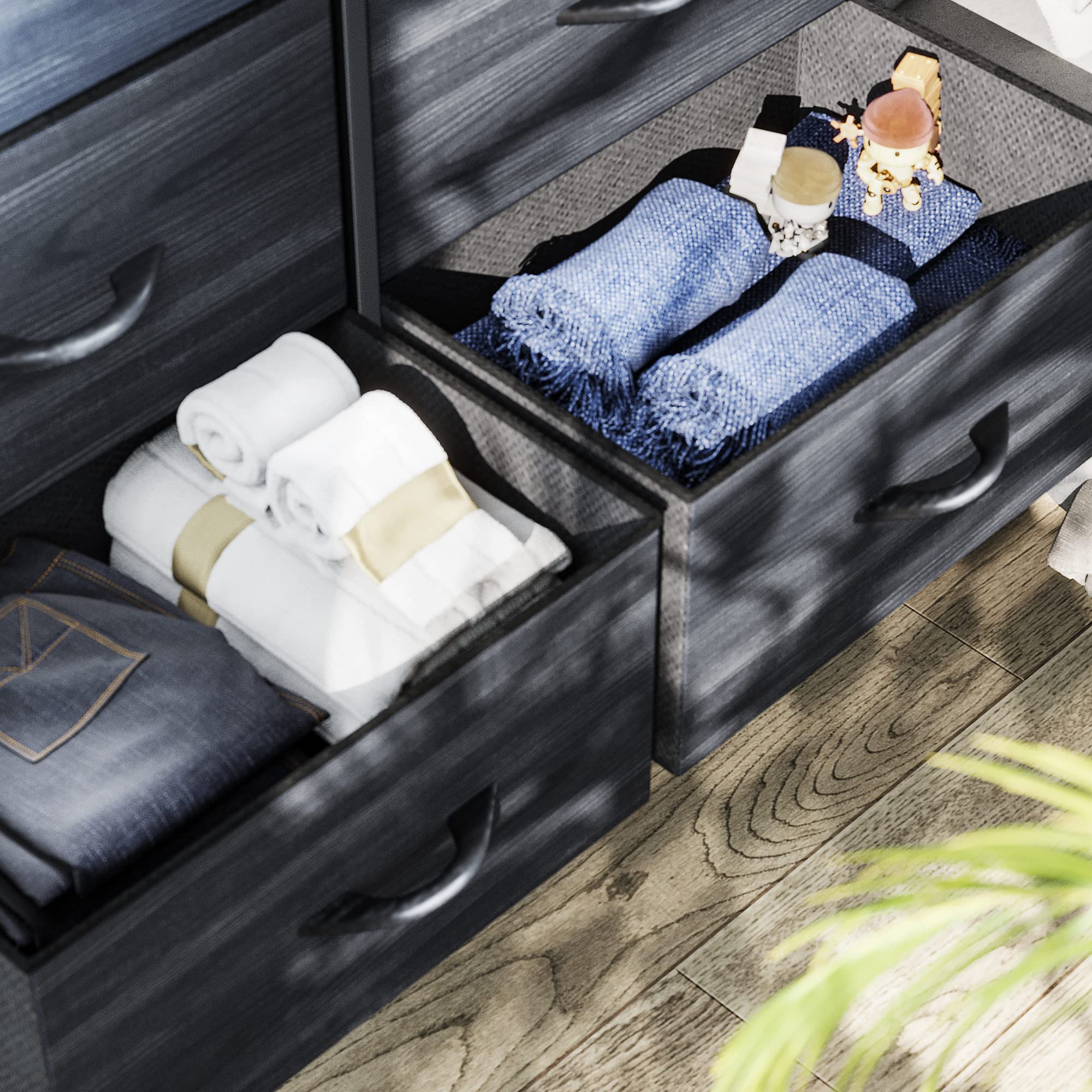 YITAHOME 8-Drawer Fabric Dresser | Metal Frame Storage Chest, Charcoal