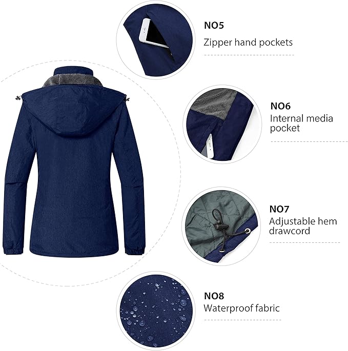 Wantdo Women's Waterproof Ski Jacket | Insulated Winter Snowboard Coat
