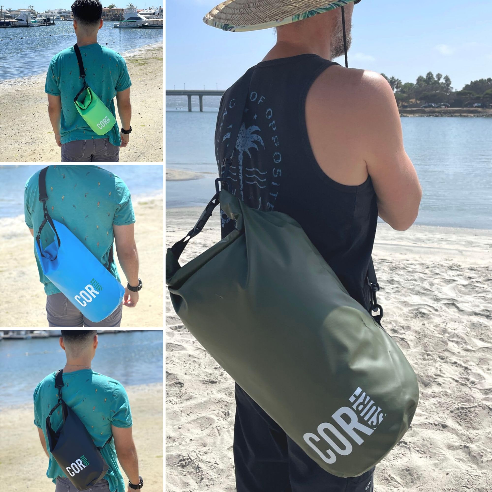 COR Surf Waterproof Dry Bag Set | 3L, 5L, 10L Floating Tarpaulin Sacks