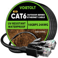 VOIETOLT Cat 6 Outdoor Ethernet Cable 40m | 10Gbps Direct Burial - Black