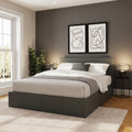 GFW Grey Faux Leather Ottoman Storage Bed - Side Gas Lift - Double