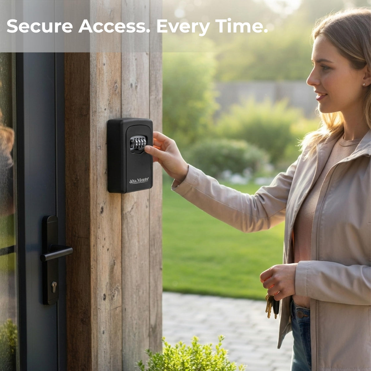 Alta Monte® Premium Key Safe – Outdoor Wall Mounted Key Lock Box, 4-Digit Combination, Heavy Duty Aluminium, Waterproof & Rust Resistant - image 3