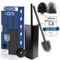 DITI Stainless Steel Toilet Brush - Black Square Silicone Set with Holder