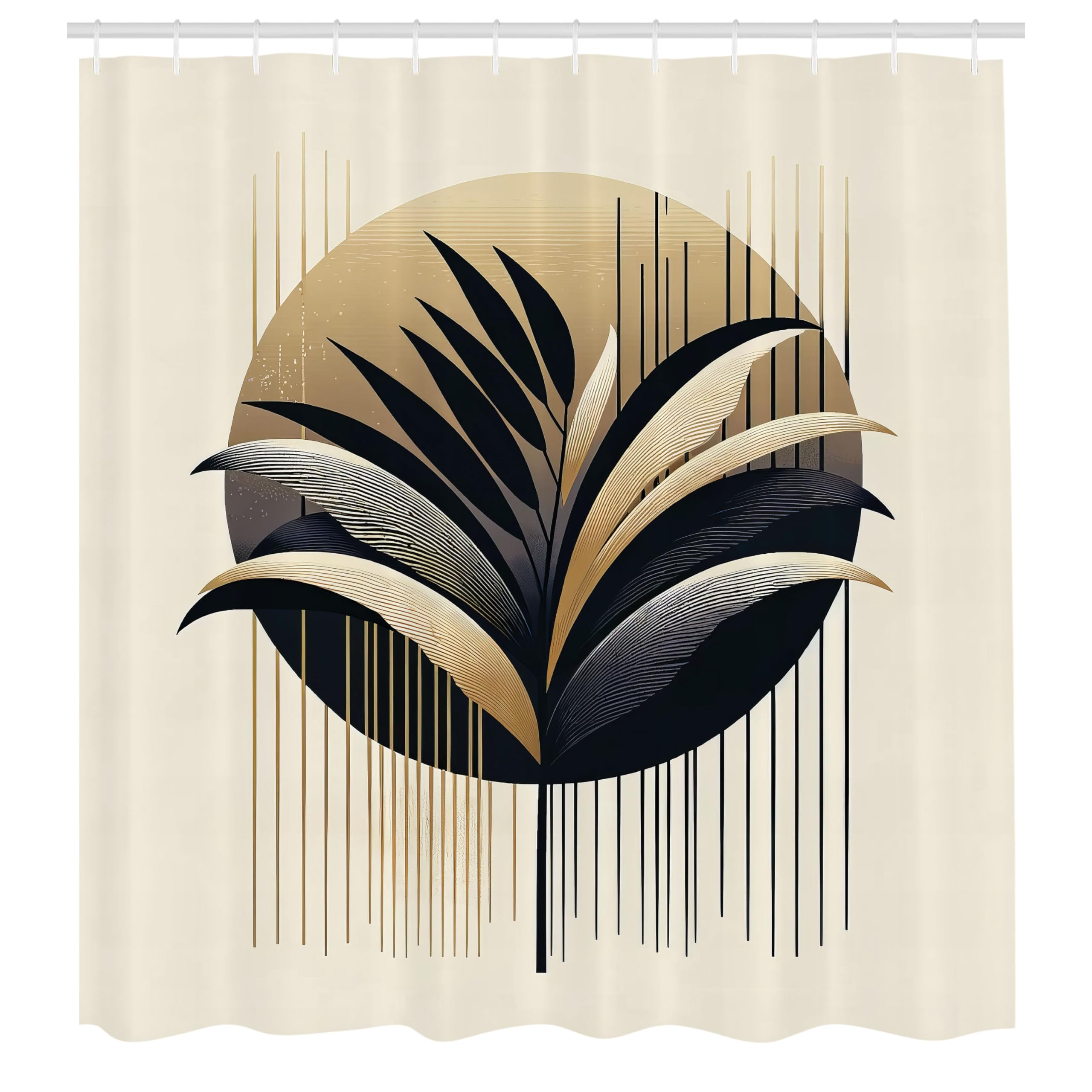 Abakuhaus Botanical Fabric Shower Curtain – Waterproof Modern Bathroom Decor