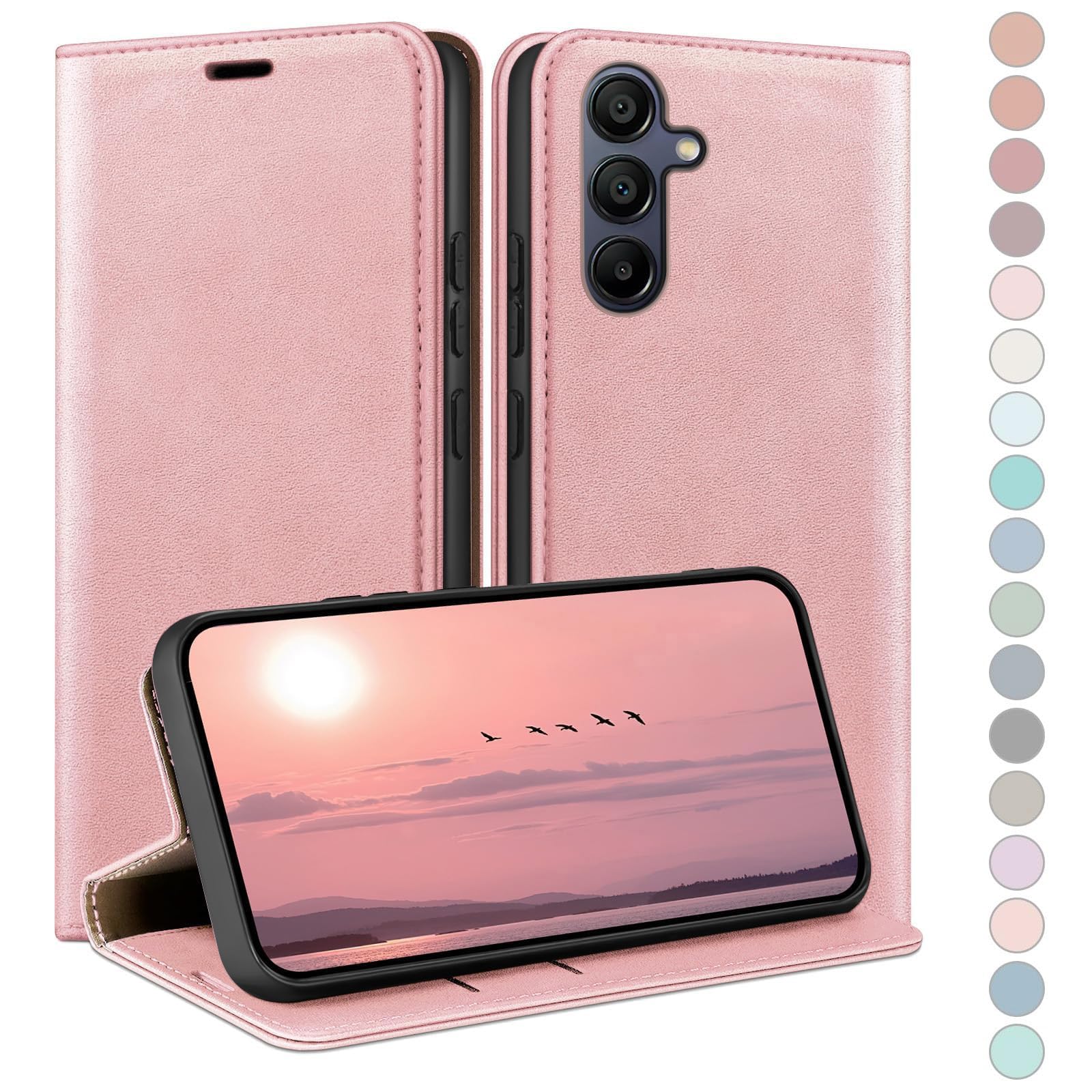 HUOUH Samsung Galaxy A16 Wallet Case | RFID Blocking Leather Folio Cover