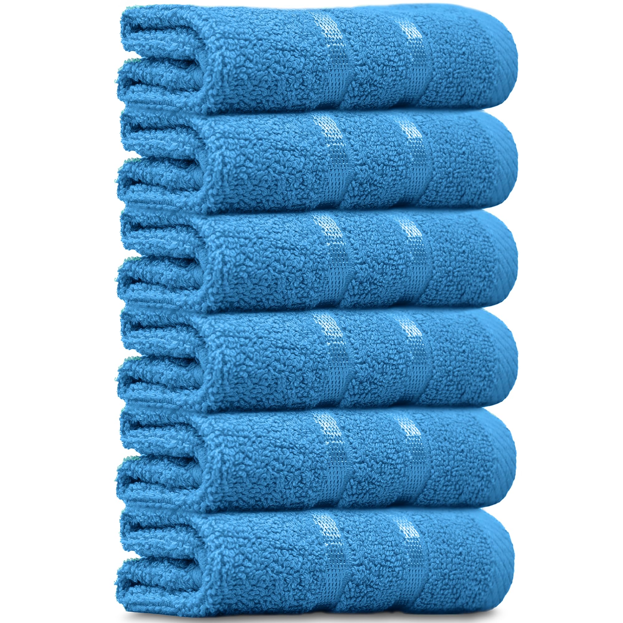 Towelogy Egyptian Cotton Face Cloths – 500 GSM Soft Washcloths, Pack of 6