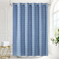 VANZAVANZU Hookless Plaid Shower Curtain | Waterproof Boho Farmhouse Fabric