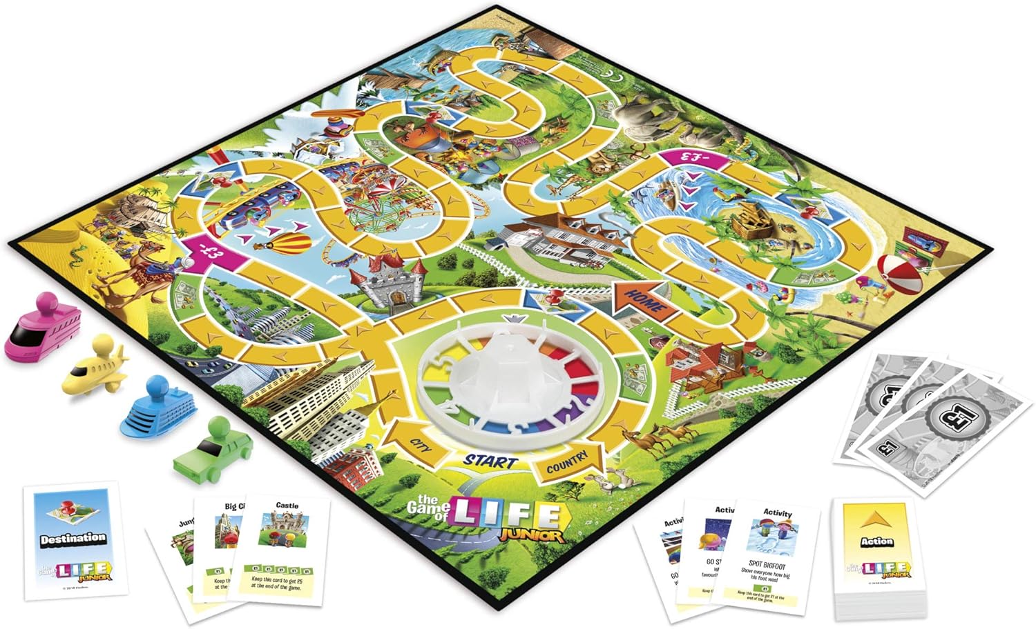 Hasbro The Game of Life Junior Board Game – Kids Family Vacation Edition