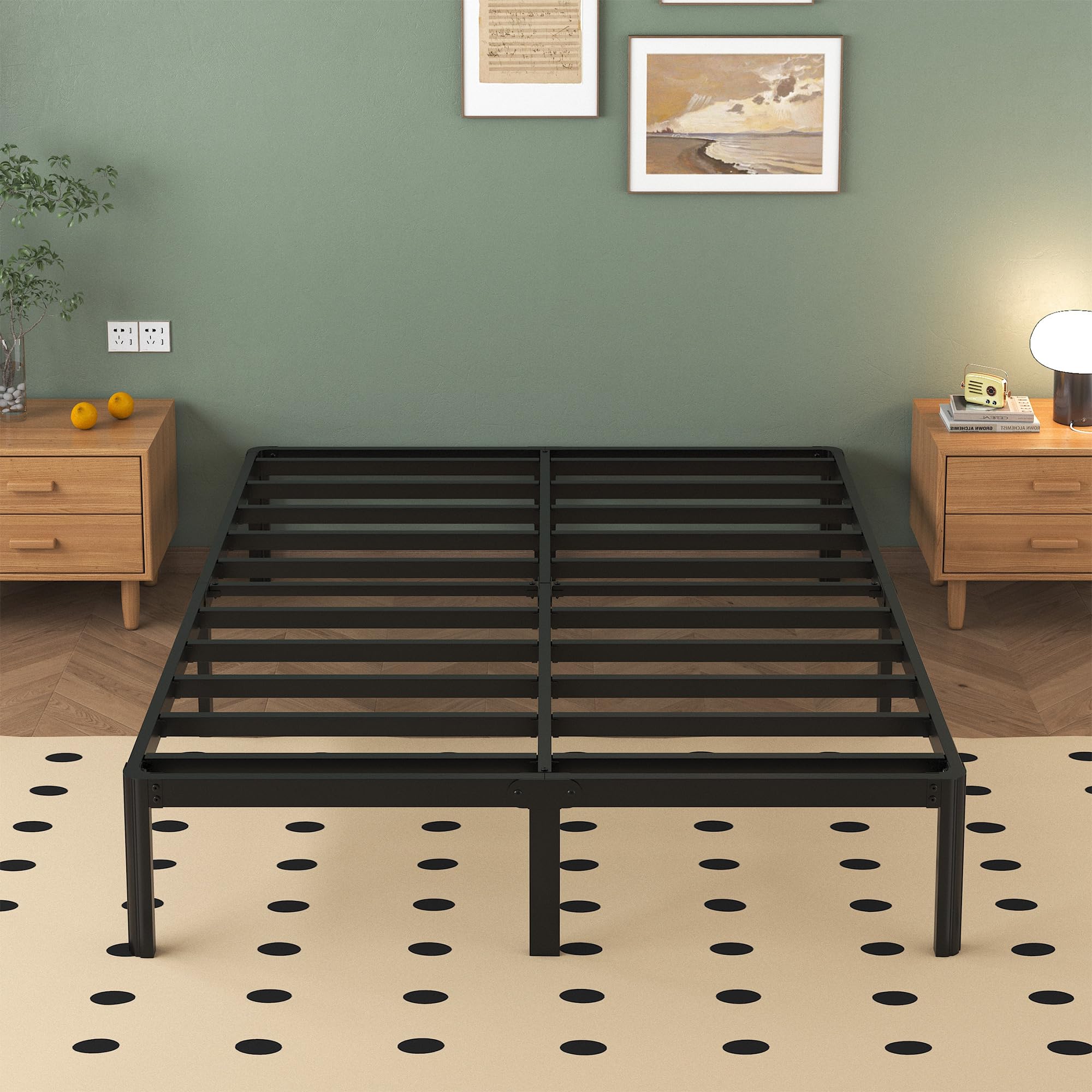 Lutown-Teen Metal Bed Frame 120x200cm | Sturdy Squeak-Free Platform