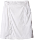 DII Men's Microfiber Shower Wrap – Adjustable Velcro Bath Towel, White