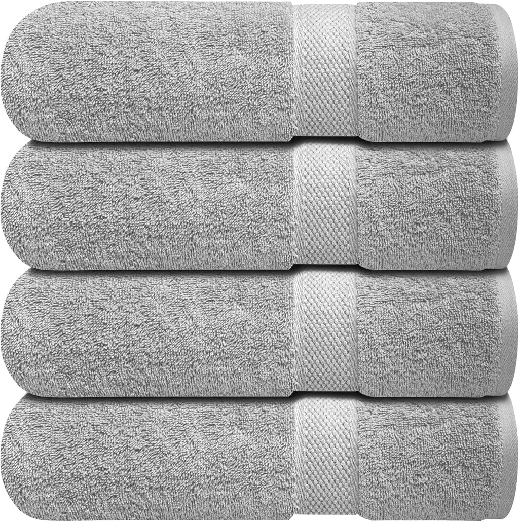 Infinitee Xclusives 100% Cotton Bath Towels - Set of 4 | Charming Grey