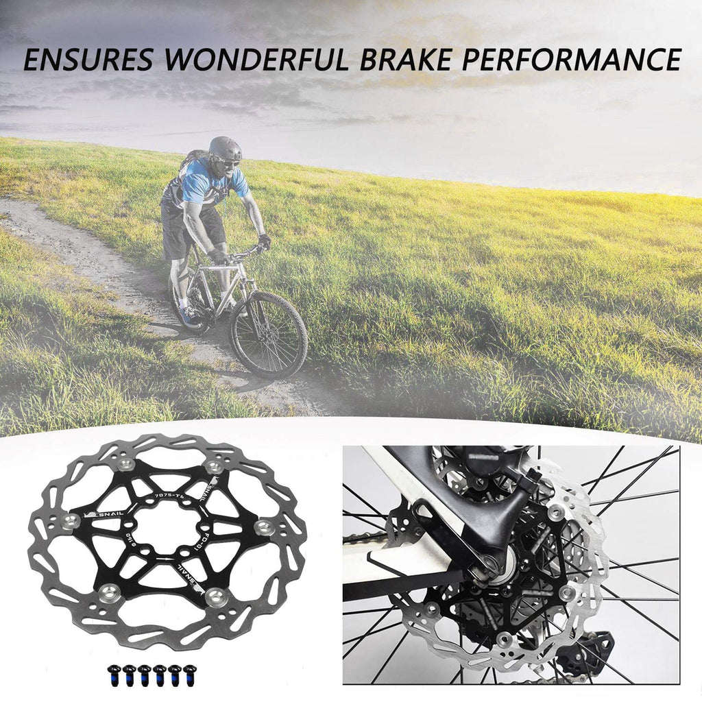 Bicycle Floating Disc Brake Rotor | 203mm Center Lock Black