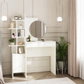 GFW Freyja White Dressing Table Set | Modern Makeup Vanity with Mirror