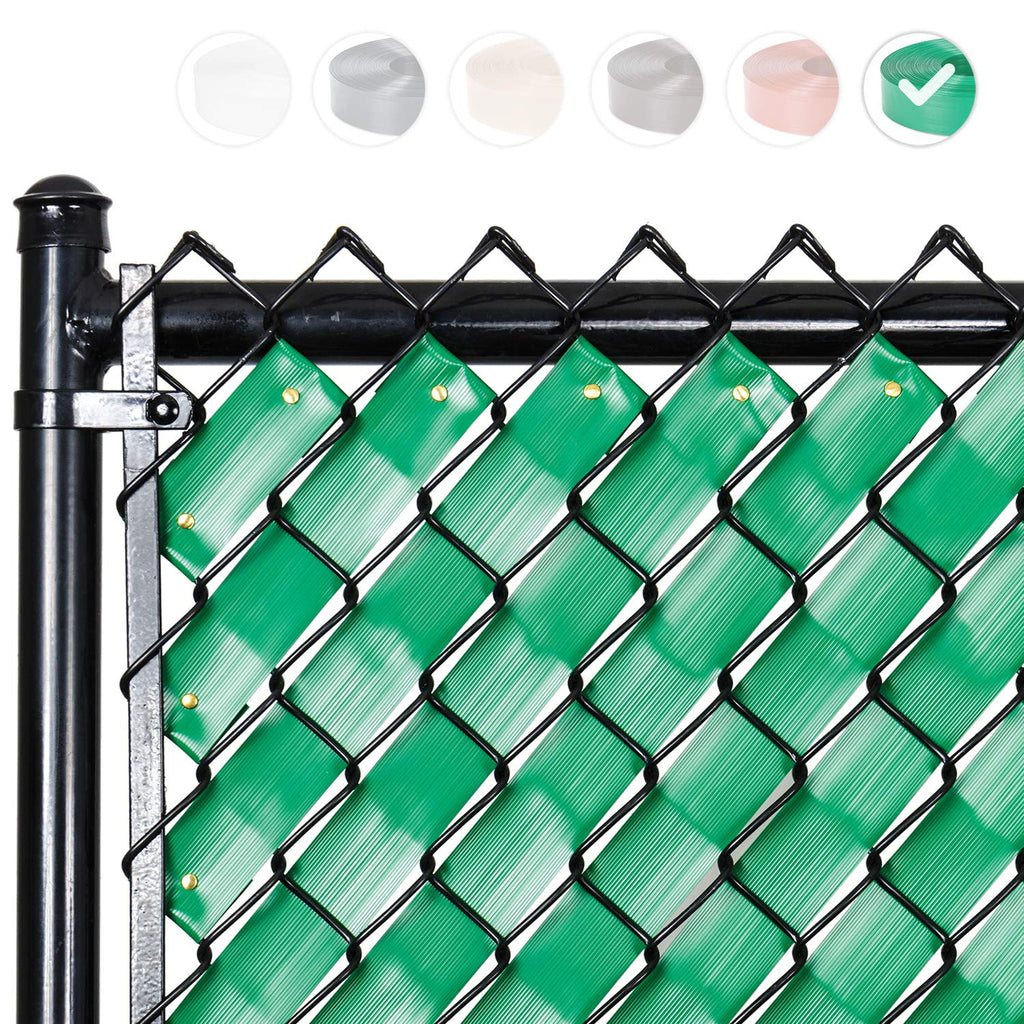 Fenpro Chain Link Fence Privacy Tape - Emerald Green 250ft Roll with Fasteners