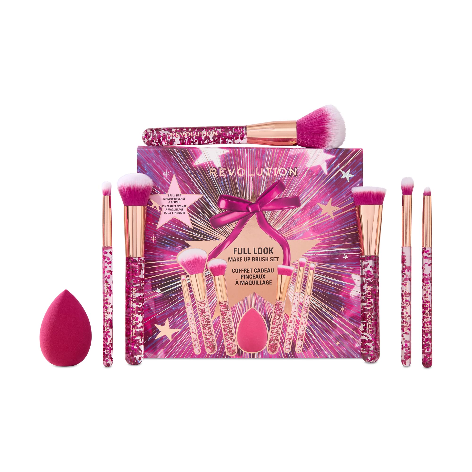 Revolution Full Look Makeup Brush Gift Set | 7-Piece Vegan & Cruelty-Free