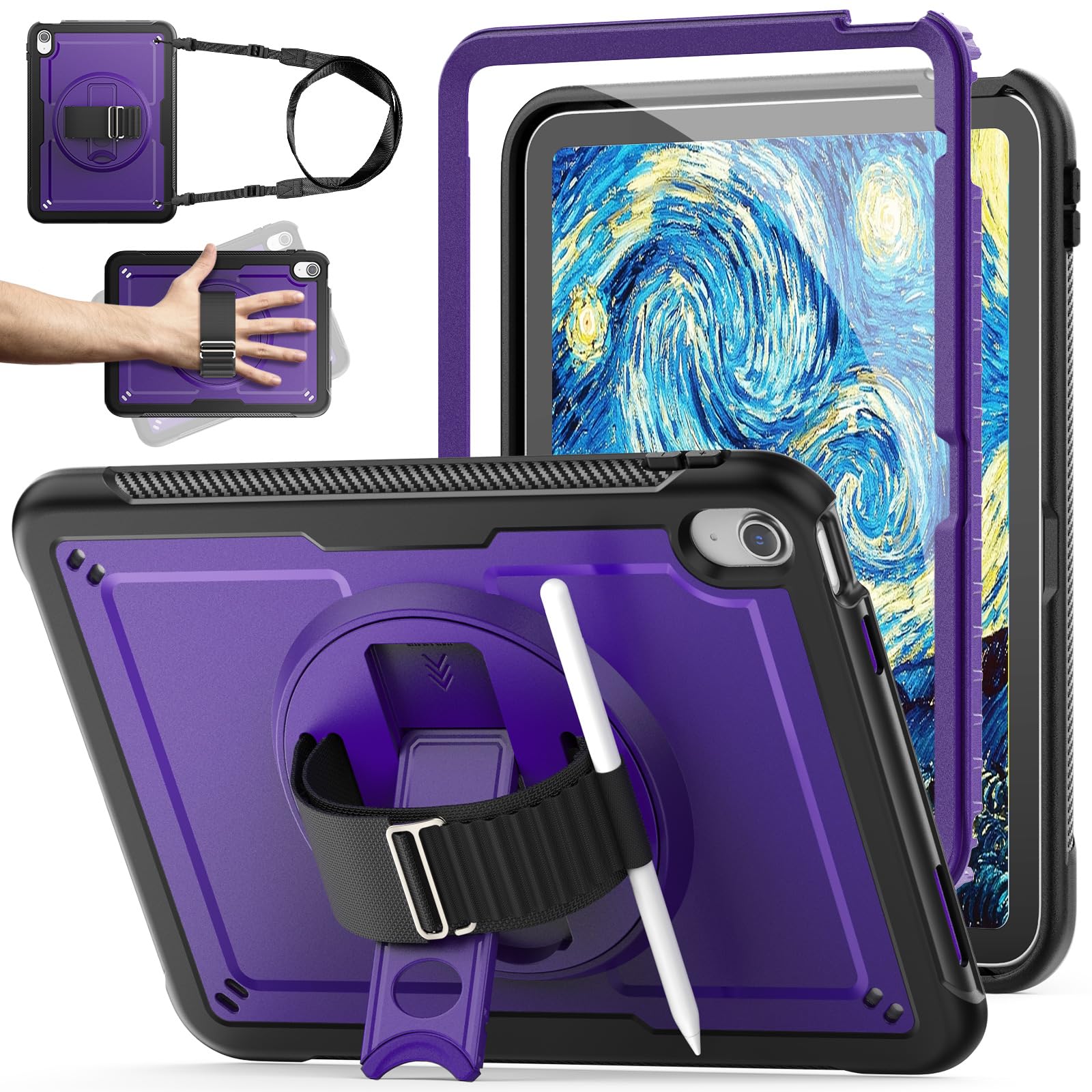 iPad 11/10.9 Case – Shockproof Full-Body Cover with Stand