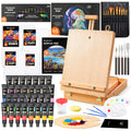 Shuttle Art 65 Pack Acrylic Paint Set with Wooden Tabletop Easel Box
