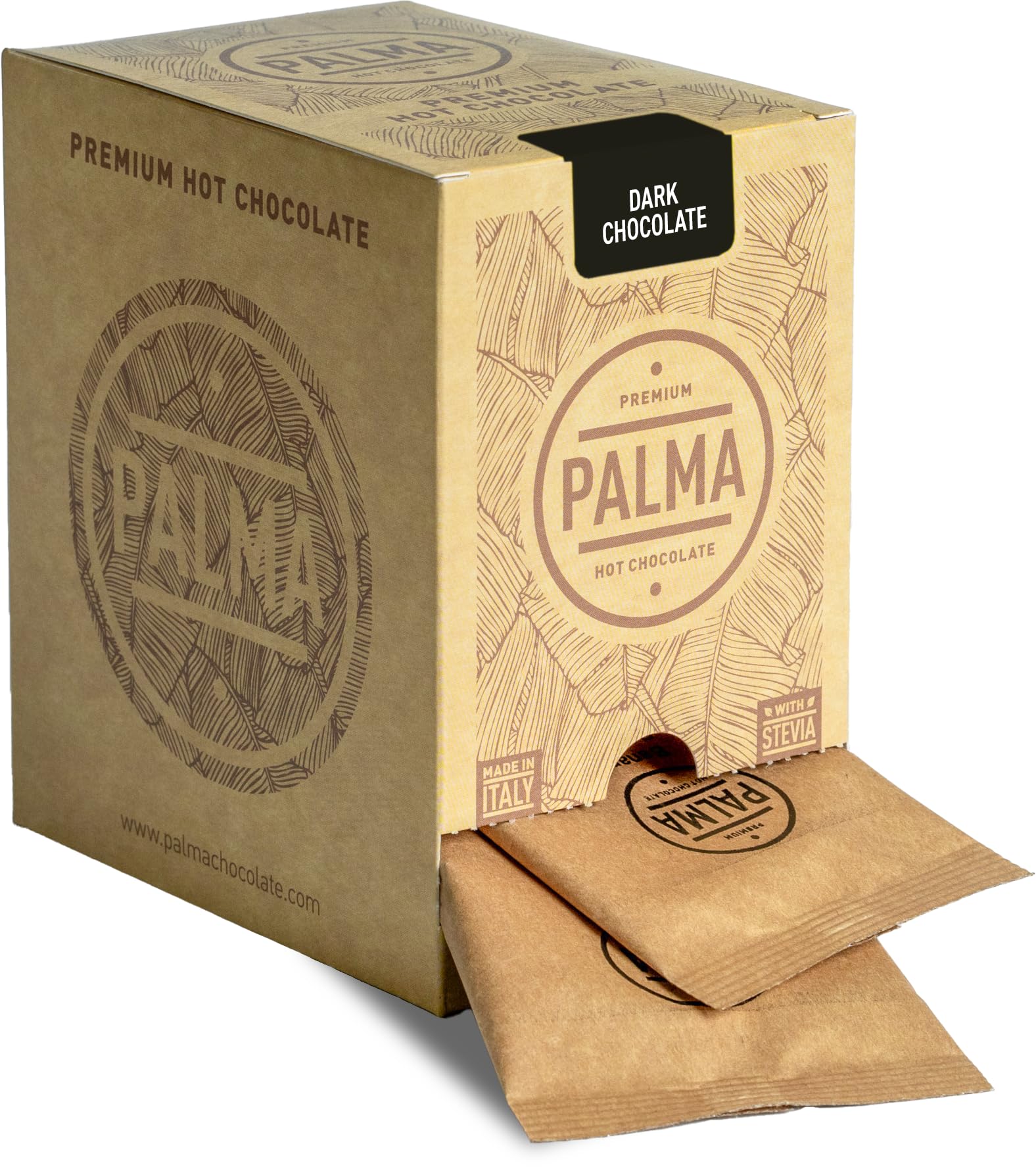 PALMA Italian Dark Hot Chocolate Sachets – 500g Gourmet Cocoa (20 Servings)