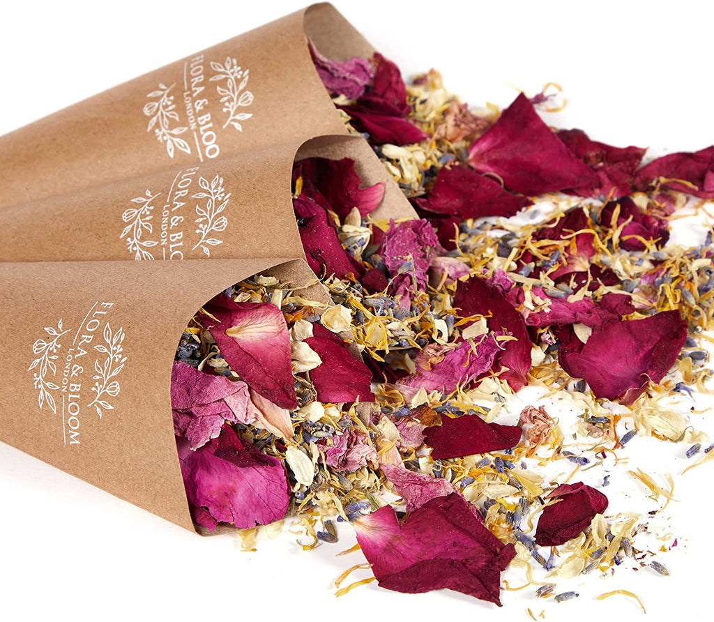 Flora & Bloom Biodegradable Wedding Confetti Kit - 24 Pre-Built Cones
