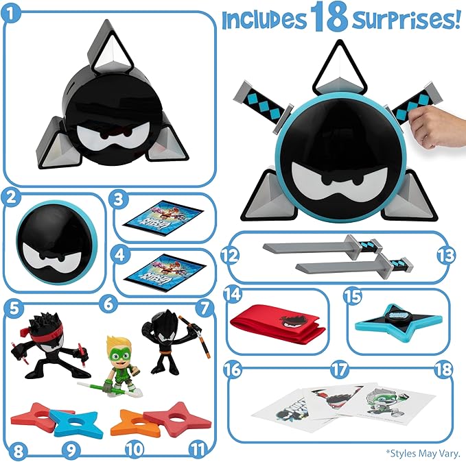 Ninja Kidz Mystery Warrior Pack - 18 Surprise Action Toy Set by Snaps