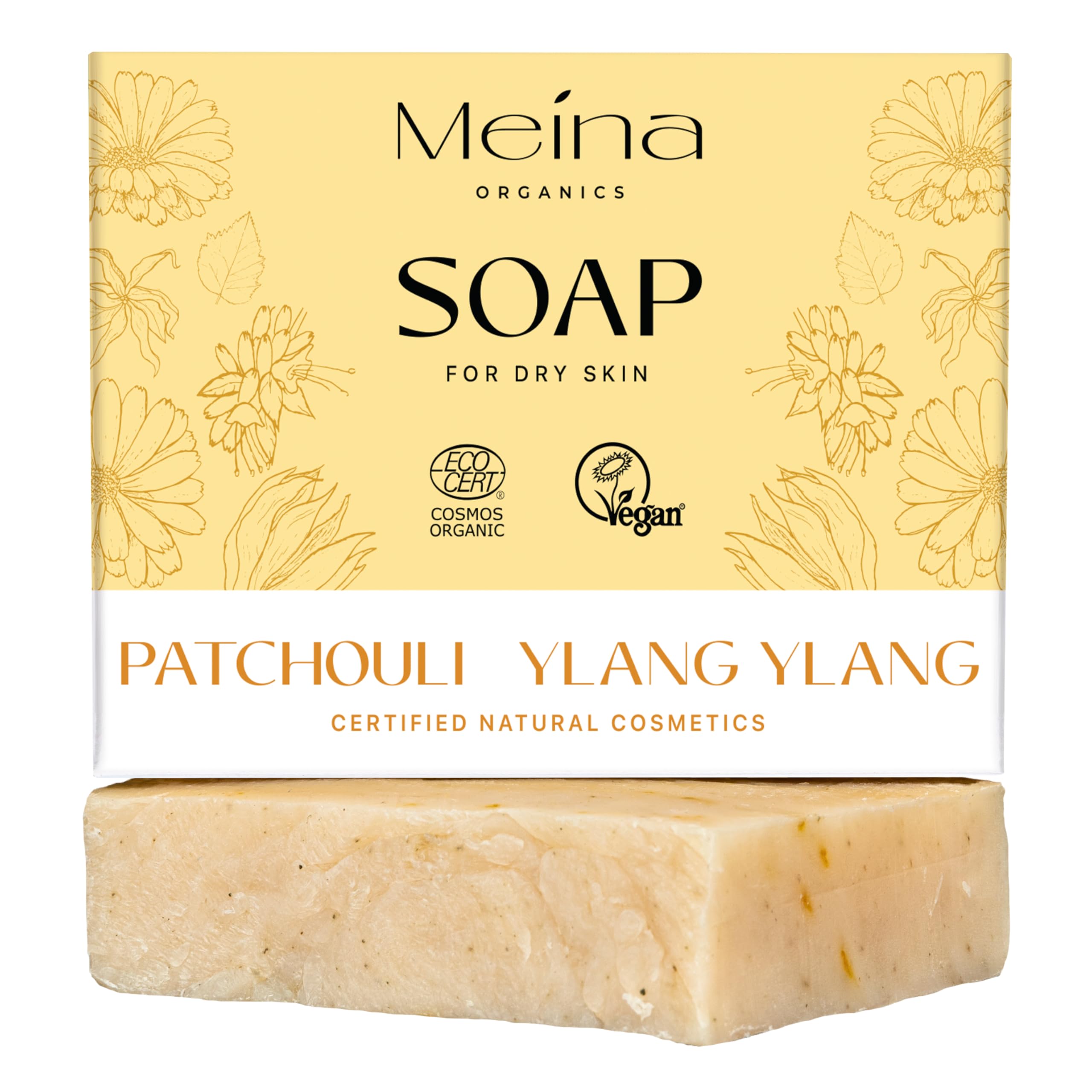 Meina Patchouli & Ylang Ylang Organic Soap Bar | Natural Face & Body Wash