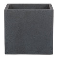 Scheurich C-Cube Planter - Stony Black Concrete Look Plastic, 40cm