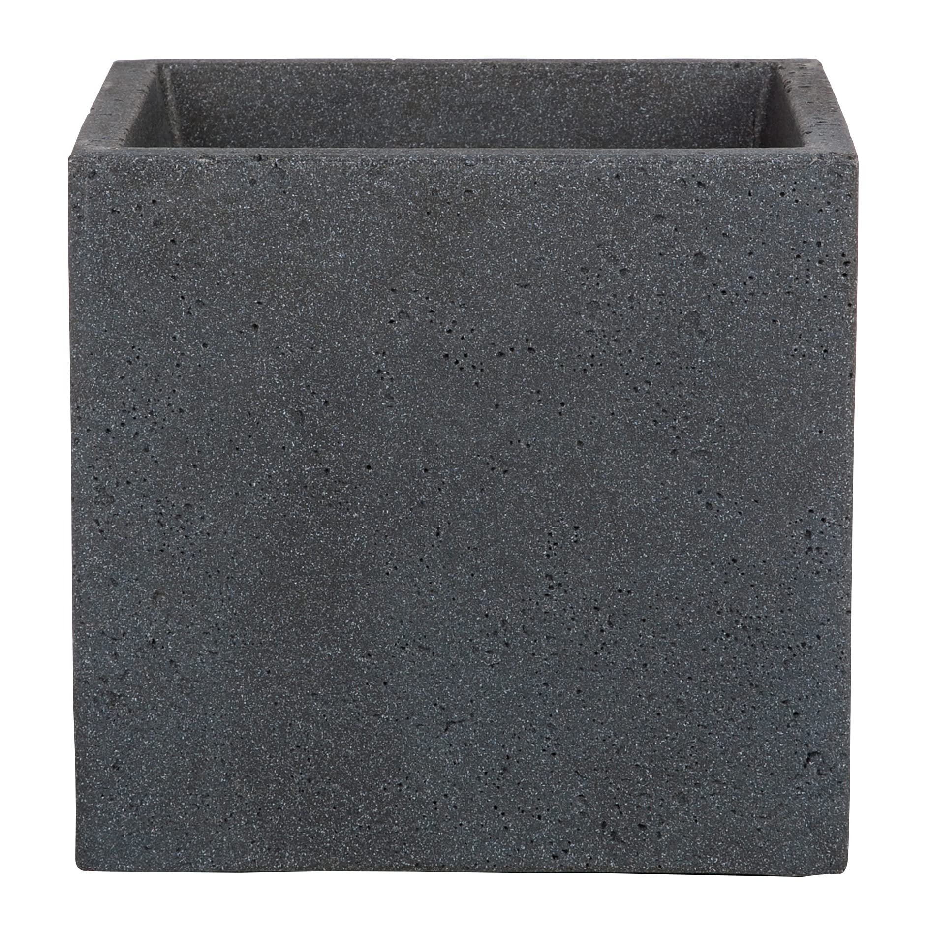 Scheurich C-Cube Planter - Stony Black Concrete Look Plastic, 40cm