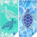 Hyhuiyin 2 Pack Microfibre Beach Towels, 180×90 cm Extra Large Quick Dry Beach Towel with Double Side Print Reusable Soft Towels for Audlts Sand Free