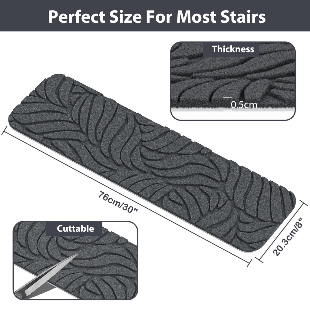 Fixmend Non-Slip Stair Treads – 15-Pack Washable Carpet Runners, Grey