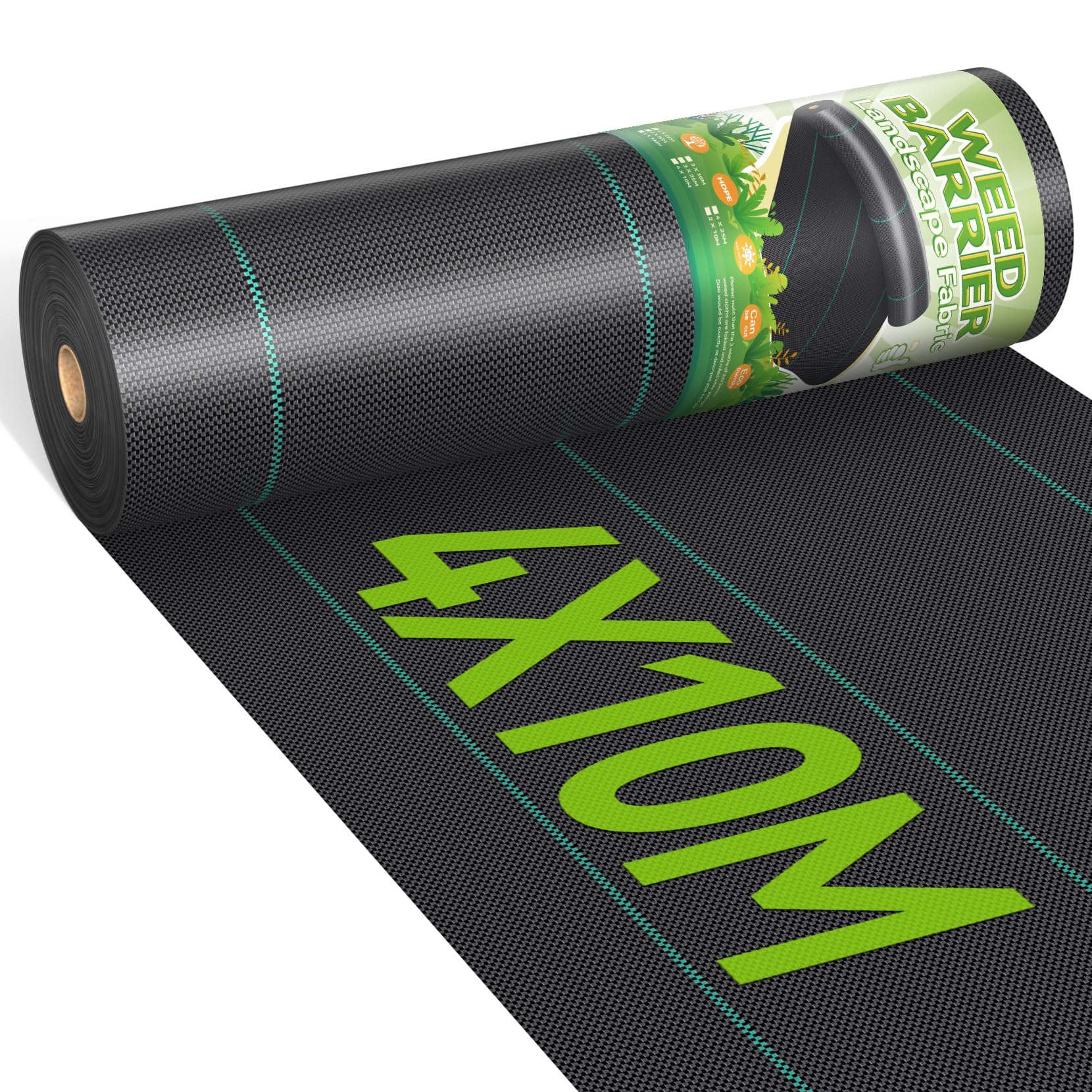 iropro Heavy Duty Weed Control Membrane | 4m x 10m Black Woven Fabric