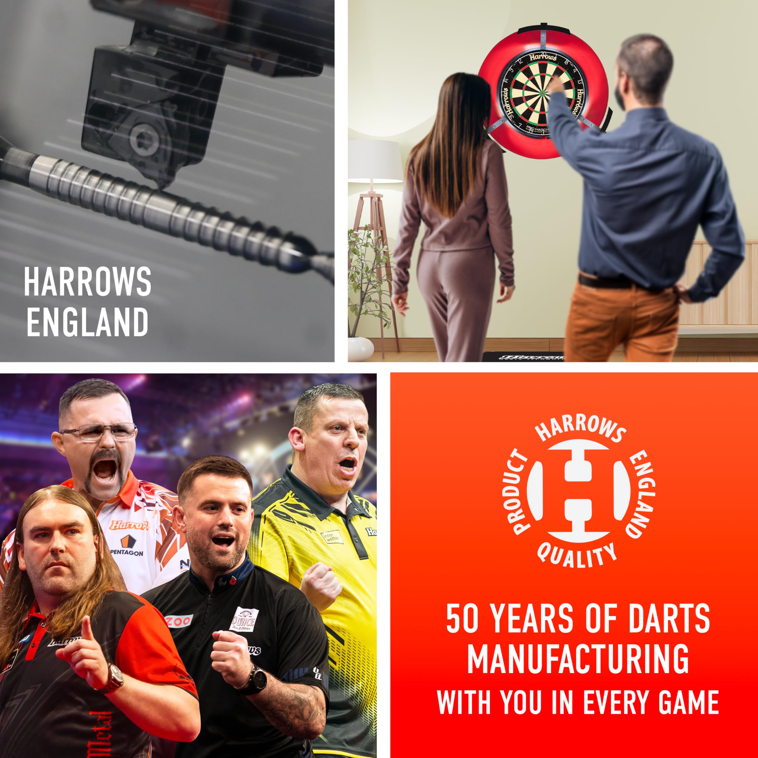 Harrows 4-Piece Dartboard Surround Ring – EVA Foam Wall Protector, 720mm