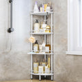 SWTYMIKI 4-Tier Corner Shower Caddy | Rustproof Standing Bathroom Shelf