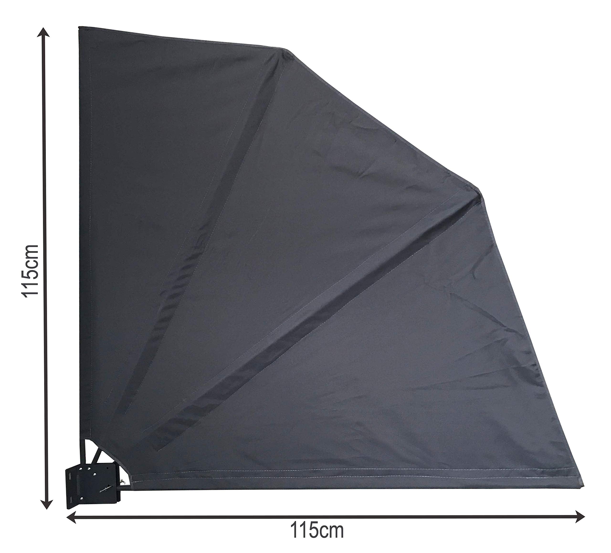 QUICK STAR Privacy Screen 115x115cm | Grey Fabric Balcony Divider