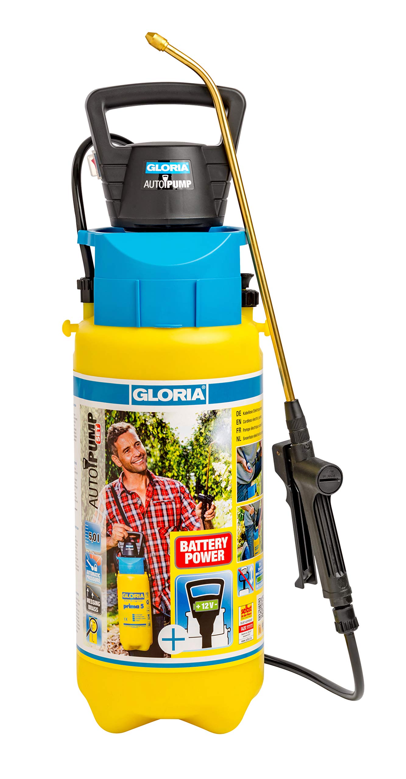 GLORIA AutoPump Set 5L Electric Garden Pressure Sprayer – Cordless