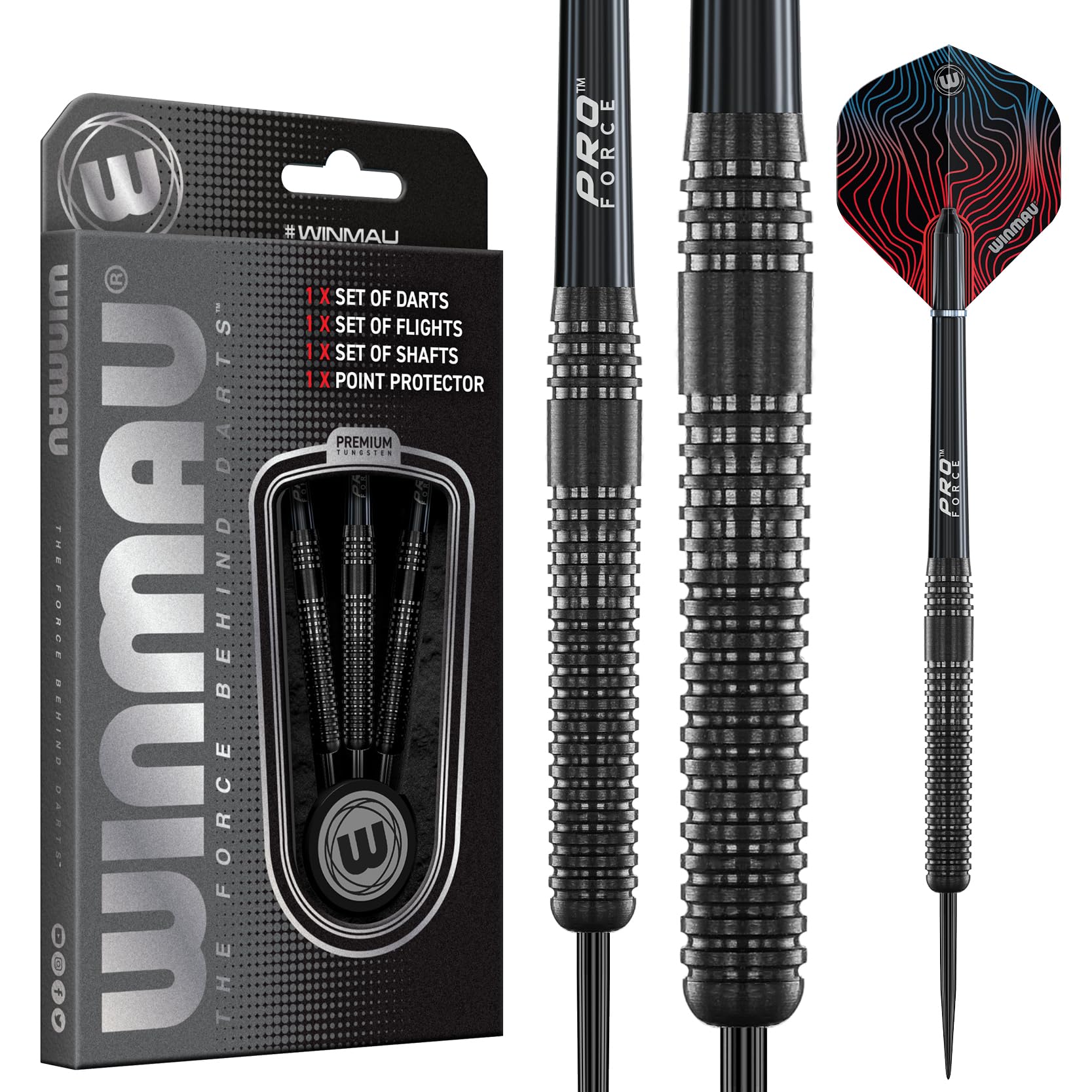 Winmau Solaris Pro 90% Tungsten Steel Tip Darts Set - 23 Grams
