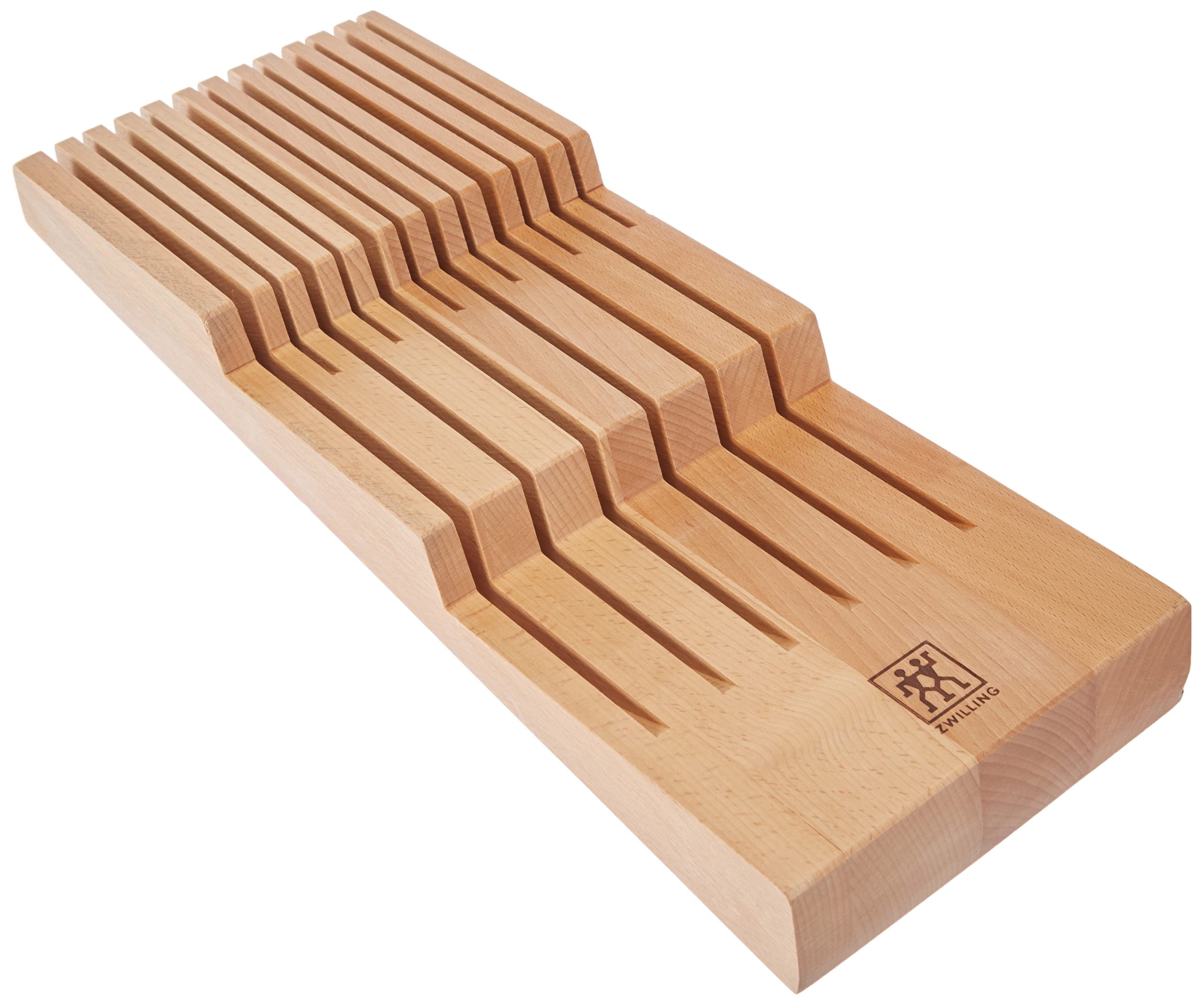 Zwilling Beech Wood Knife Holder for Drawers | 12-Slot Knife Organizer