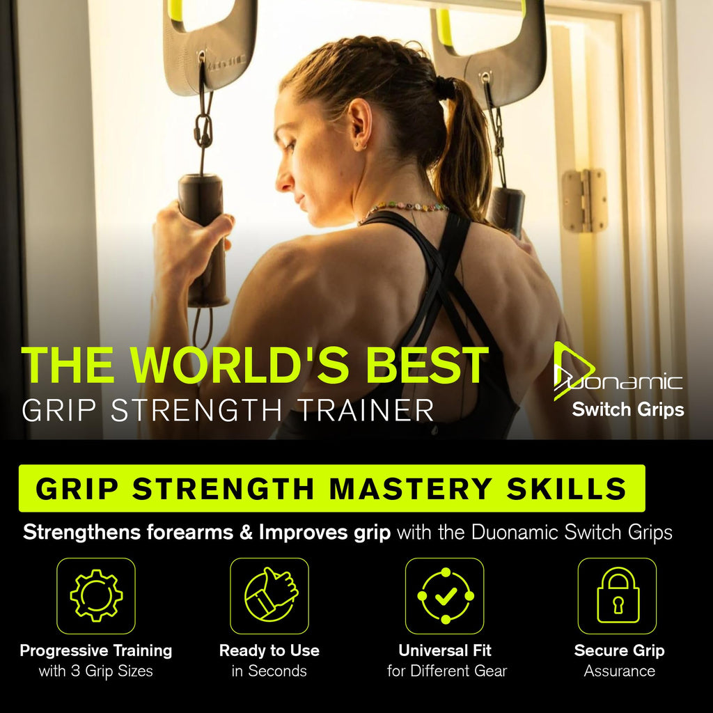 Duonamic Switch Pull Up Grips | 3-Size Climbing Grip Strength Trainer