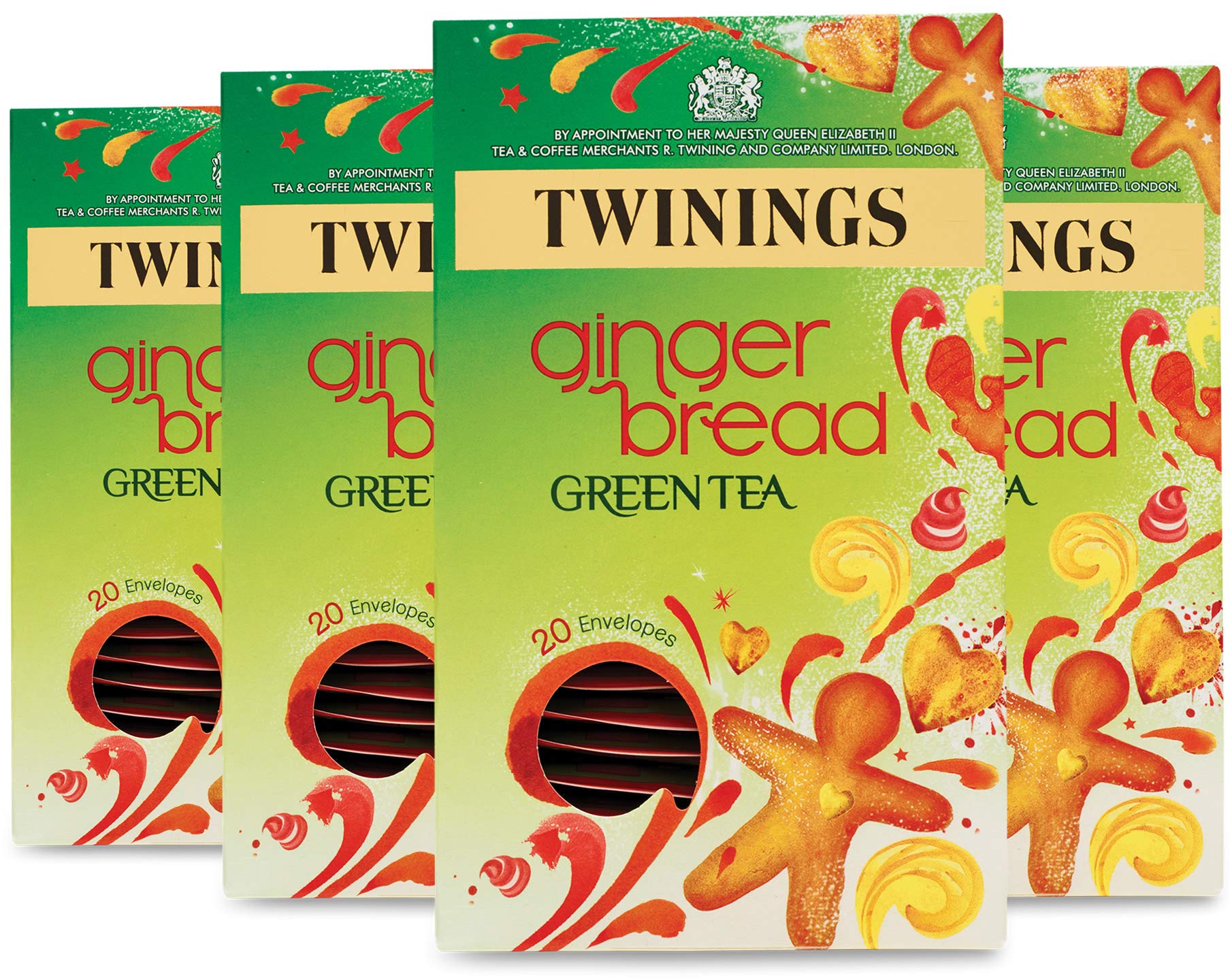 Twinings Gingerbread Green Tea – 80 Envelopes (Multipack of 4 x 20)